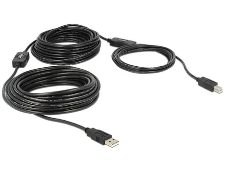 USB kabelis Delock USB-A - USB-A 20 m Juodas (83557)