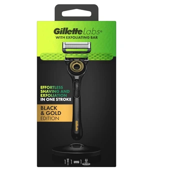 Gillette Labs skustuvas + magnetinis stovas - Balck-Gold edition