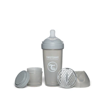 Twistshake buteliukas antikolikinis Pro Double 330ml pilkas 79042