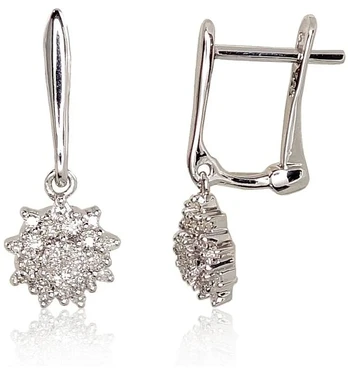 Diamond Sky Jewelry Auksiniai auskarai su deimantais „Deimantų Gėlė“