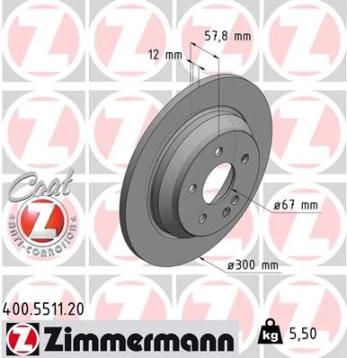 Stabdžių diskas ZIMMERMANN 400.5511.20