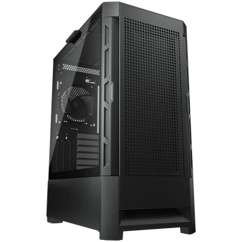 COUGAR | Case Airface Black | PC Case | Mid Tower / Mesh Front Panel / 1 x 120mm Fan / TG Left Panel / Black