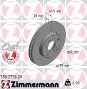 Stabdžių diskas ZIMMERMANN 590.2556.20 kaina