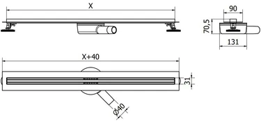 Dušo latakas Mexen Flat 360 Slim, 60 cm kaina