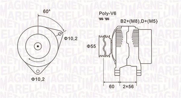 Kintamosios srovės generatorius MAGNETI MARELLI 063731577010