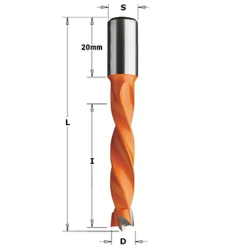 Spiralinis medžio grąžtas TCT D=8X70 S=10X20 LH, CMT