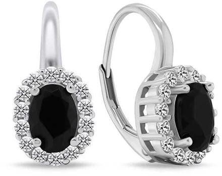 Brilio Silver Luxury sidabrinis earrings with zircons EA745WBC