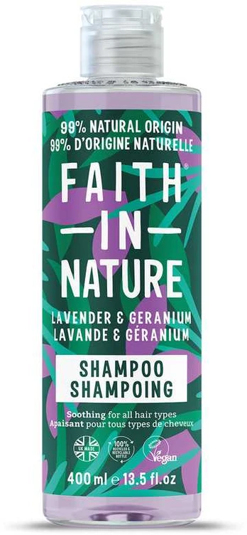 Plaukų šampūnas FAITH IN NATURE LEVANDER&GERANIUM, 400 ml