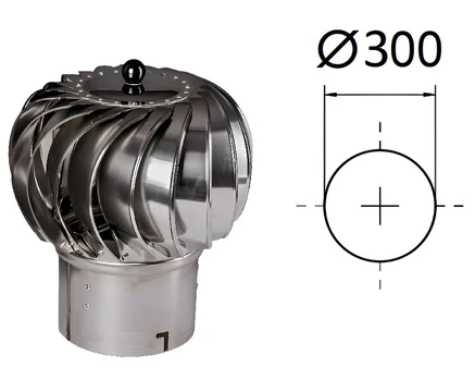 Besisukantis stogo ventiliacijos deflektorius D-300 mm