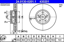 ATE 24.0130-0201.1 Brake Disc