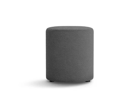 Boucle Pouf, "Dia", 1 Seat, 40x40x45, Dark Grey