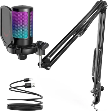 Stalinis mikrofonas Fifine A6T, juoda