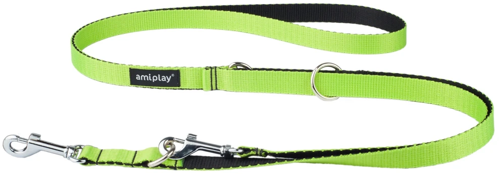 Pavadėlis Amiplay Twist, žalias, 1-2m x 2cm