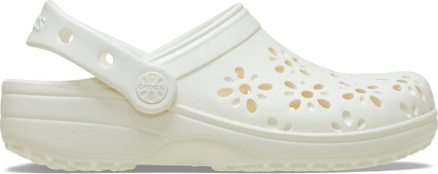 Crocs™ CLASSIC FLORAL CUT OUT CLOG KID’S Chalk - 23