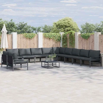 Sodo Sofų Rinkinys 11 pcs Antracito Plienas