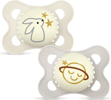 MAM - Original Night Silk Pacifiers - Neutral - 0-6m