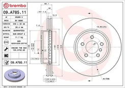 Stabdžių diskas BREMBO 09.A785.11
