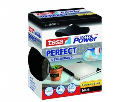 tesa extra Power Perfect Gewebeband 2,75m 38mm juodas