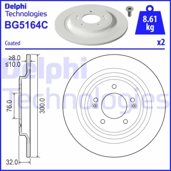 Stabdžių diskas DELPHI BG5164C