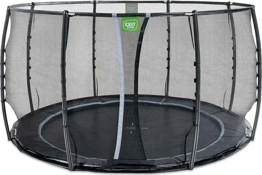 EXIT Dynamic ground level trampoline ø366cm with safety net - juodas