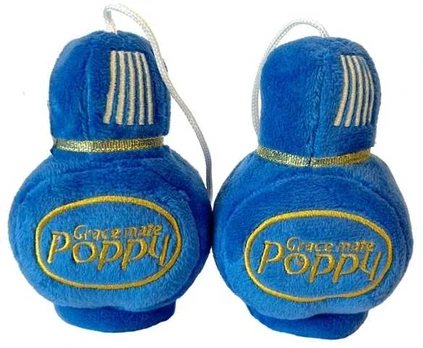 Poppy Plush blå 8x7cm. 2 stk.