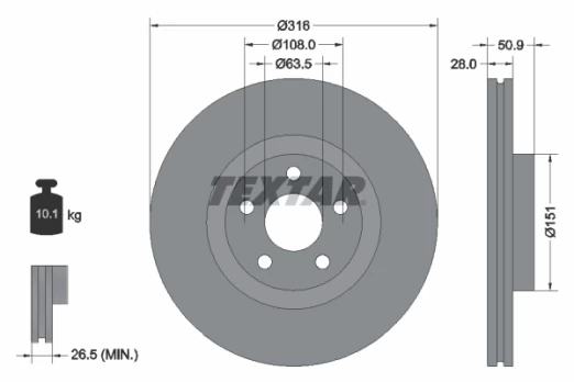 TEXTAR 92317203 Brake Disc
