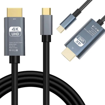 HDMI - USB-C kabelis Rivex L18, 4K 60Hz, 1,8 m Pilkas