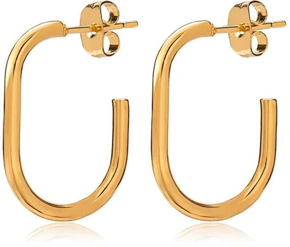 Troli Timeless auksinis-plated oval earrings