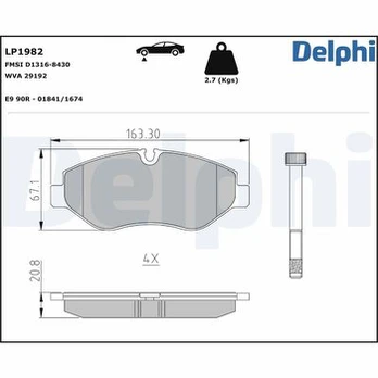DELPHI LP1982 Brake pad set