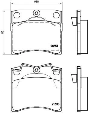 Stabdžių trinkelių rinkinys, diskinis stabdys BREMBO P 85 027