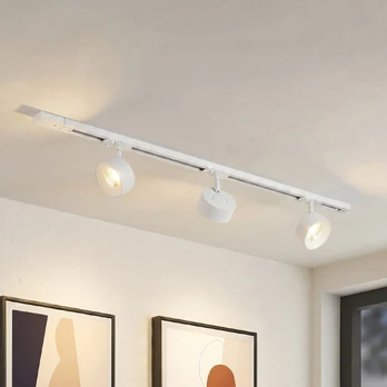 Lindby bėgių sistema „Linaro“, skersmuo 9,5 cm, 3 sparnai, LED, balta