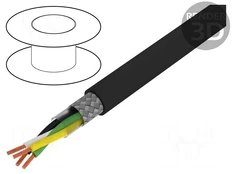 Wire | Li-2YCYv | 2x2x0,5mm2 | tinned copper braid | PVC | black | 50V kaina