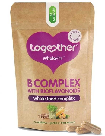 B kompleksas su Bioflavonoidais B COMPLEX TOGETHER RAW, 30 kaps.
