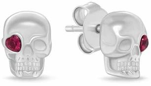 Brilio Silver Stylish sidabrinis earrings with cubic zirconia Skull EA1228W