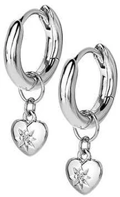 Hot Diamonds Romantiški sidabrinis auskarai su deimantais 2 in 1 Most Loved DE718