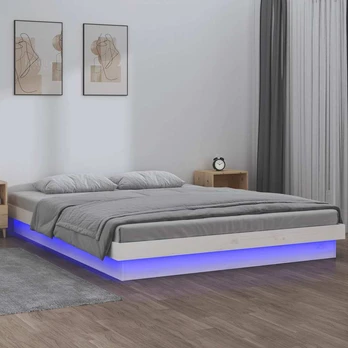 Lova Lovos rėmas su LED, baltas, 180x200cm, mediena, itin didelis