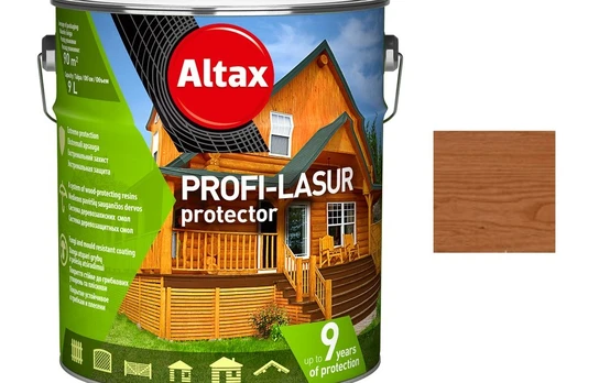 Medienos impregnantas ALTAX PROFI-LASUR PROTEKTOR, 9 l, raudonmedžio sp.