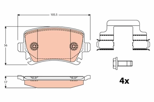 TRW GDB2083 Brake pad set