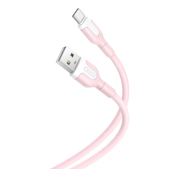 XO kabelis NB212 USB - USB-C 1,0 m 2,1A rožinis