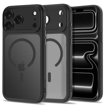 Matinis juodas dėklas Apple iPhone 17 Pro Max / 18 Pro Max telefonui "Tech-Protect MagPeak Magsafe CC"