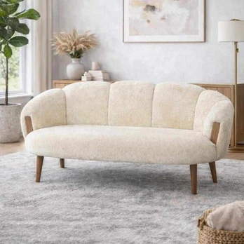 Dvivietė sofa Star, kreminės/rudos spalvos