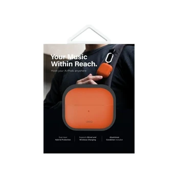 UNIQ case Nexo AirPods 4 + Ear Hooks Silicone volt oranžinis