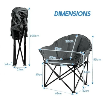 Bonideco Select Turistinė kėdė 82x62x90cm., pilkos/juodos spalvos