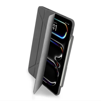 Pipetto iPad Pro 13 (2024) Origami No3 Pieštukas Case - Pilkas