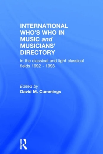 Intl Whos Who Music&Ency Ed13