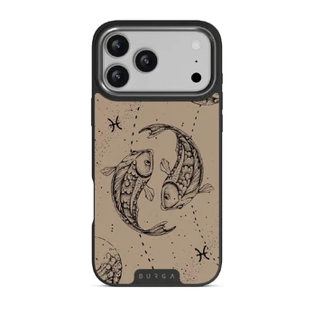 Pisces - iPhone 17 Pro Max Case, Elite Dark (MagSafe) / Gunmetal / Beige