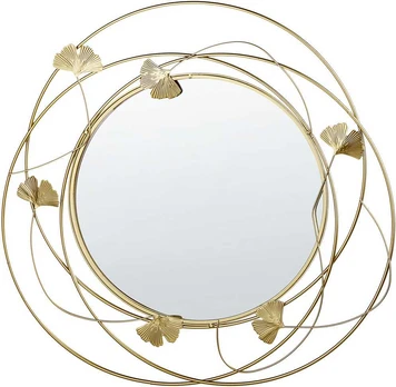 Beliani Sieninis veidrodis ANGLET 46 cm 49 cm Metalinis auksinis