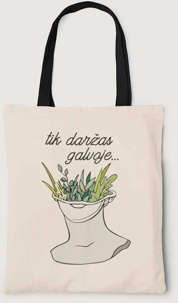 Medžiaginis maišelis "Tik daržas galvoje"