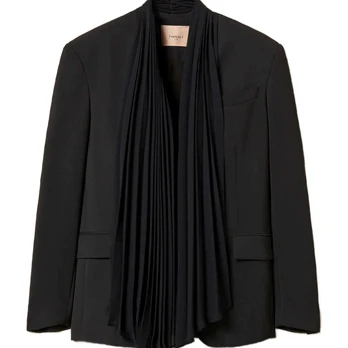 Švarkas moterims, Juoda, Woven blazer