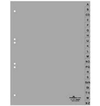 Durable DURABLE A-Z Register A4 20tlg. aus PP volldeck. grau